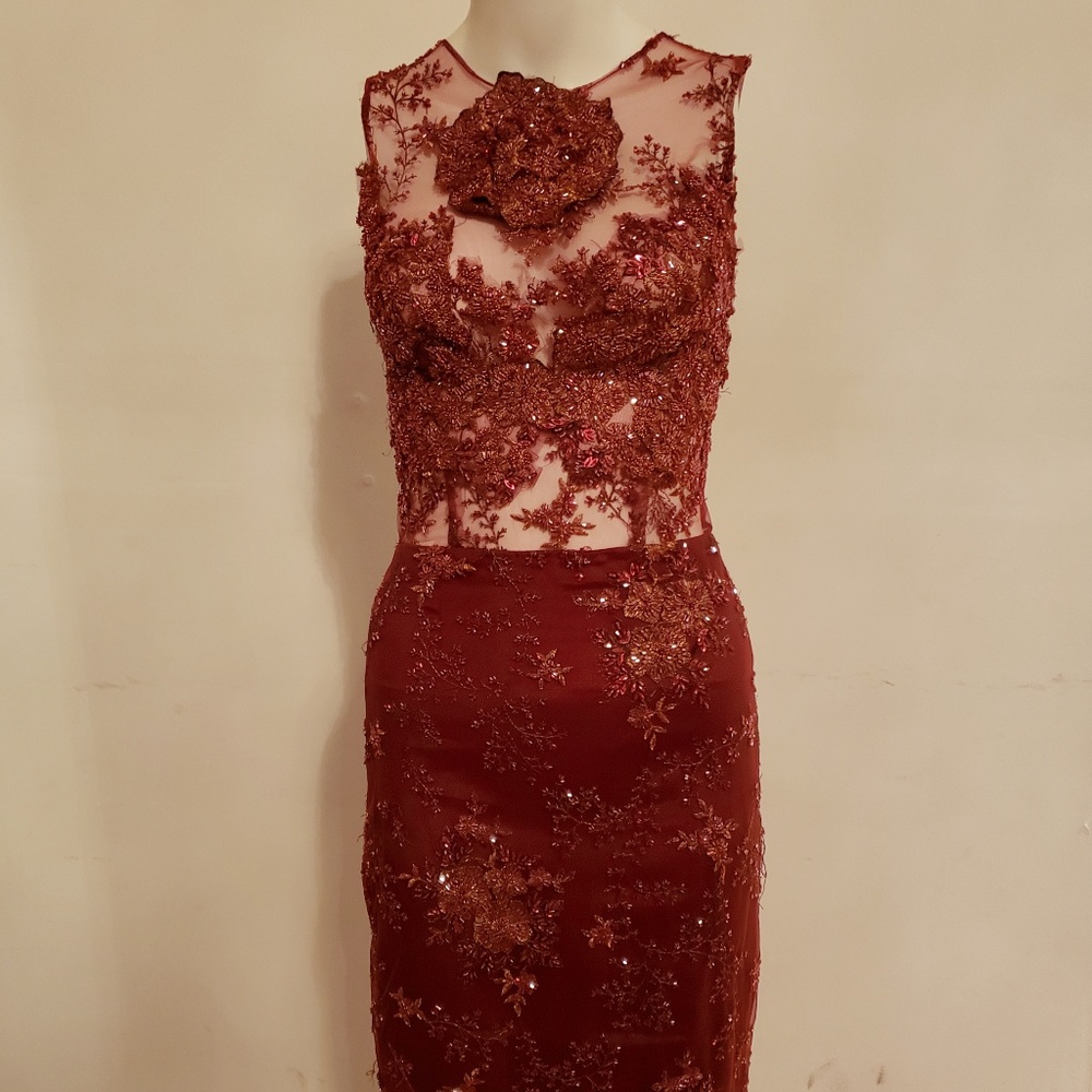 Stunning Beaded Lace Cocktail Dress